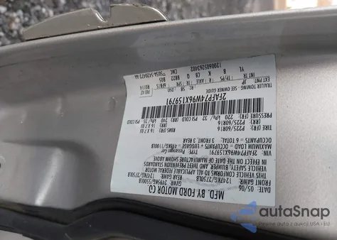 2006 Ford Crown Victoria Lx/Lx Sport z USA, uszkodzony, nr VIN 2FAFP74W96X159791